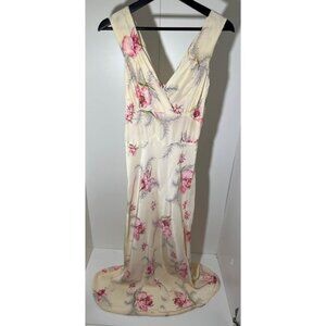 Vintage 1930s 1940s Great Masters Print by Leona Floral Bias Cut Slip Size 34